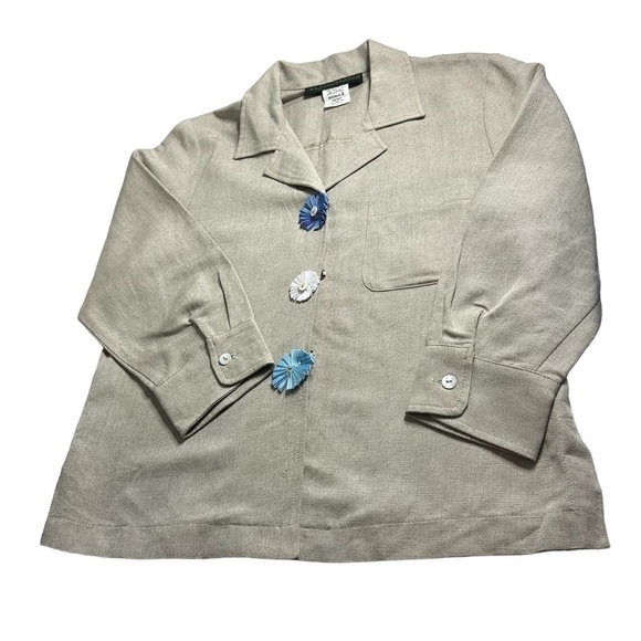 Harve Benard by Benard Holtzman Linen Blend Summer Jacket Womens 8 - Picture 3 of 8